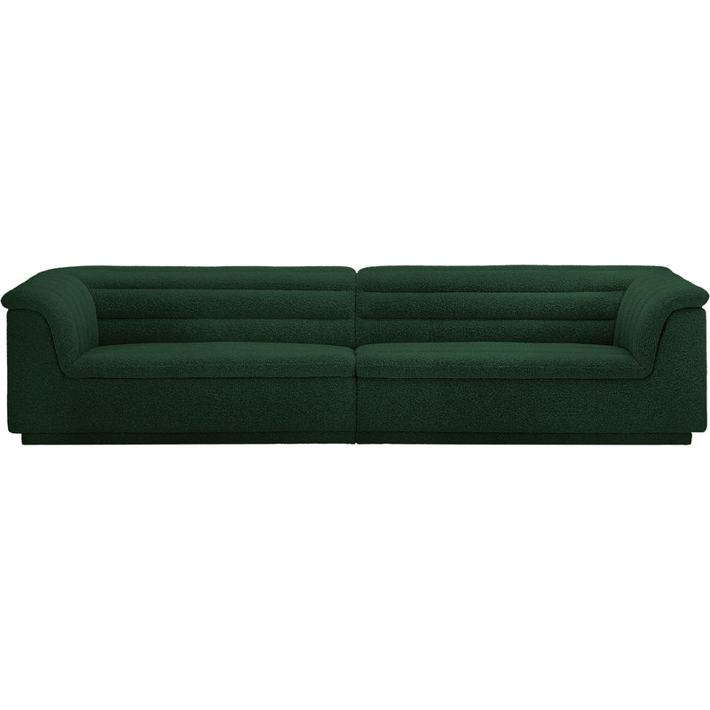 Meridian Cascade Green Boucle Fabric Modular Sofa IMAGE 5