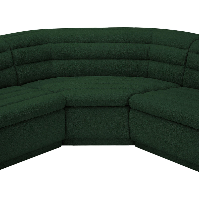 Meridian Cascade Green Boucle Fabric Modular Sectional IMAGE 11