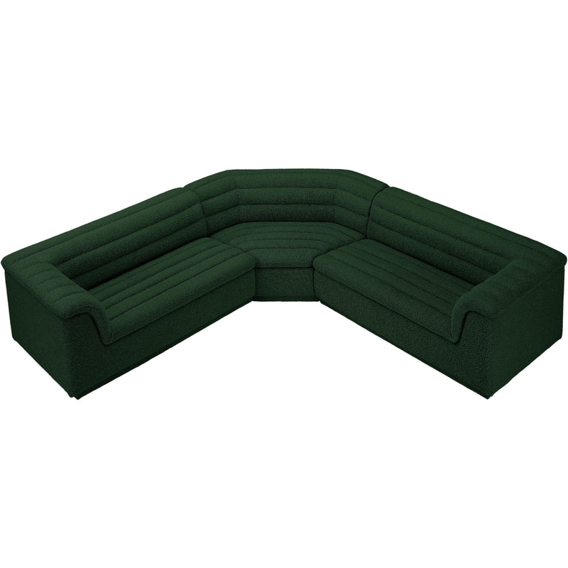 Meridian Cascade Green Boucle Fabric Modular Sectional IMAGE 4