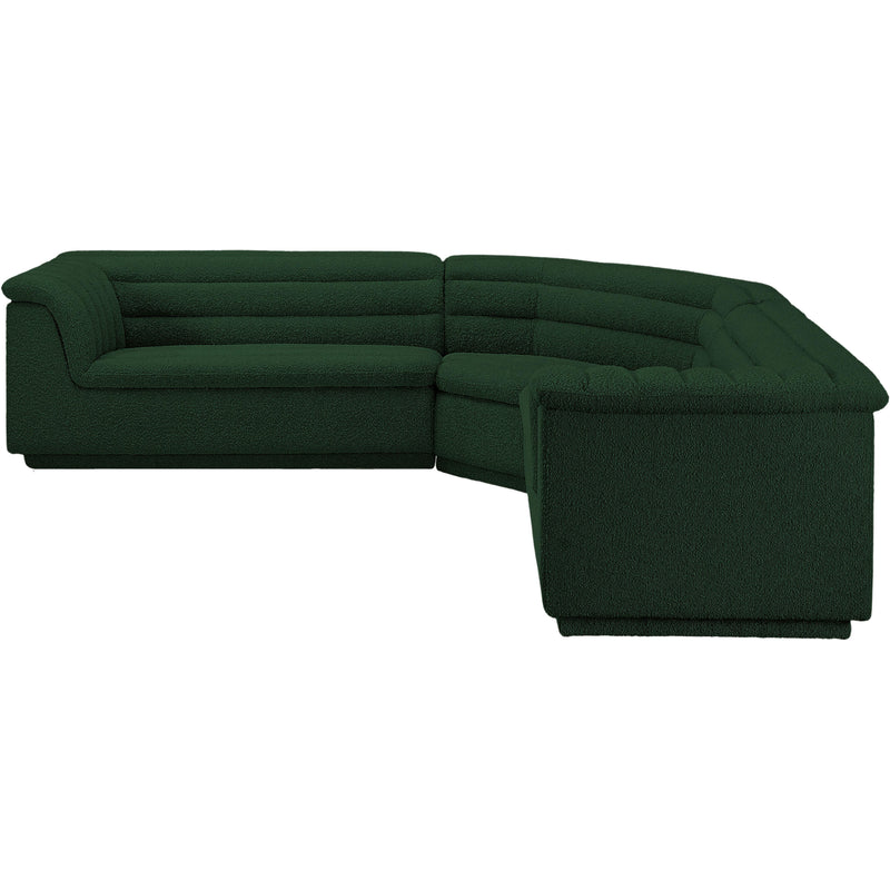 Meridian Cascade Green Boucle Fabric Modular Sectional IMAGE 6