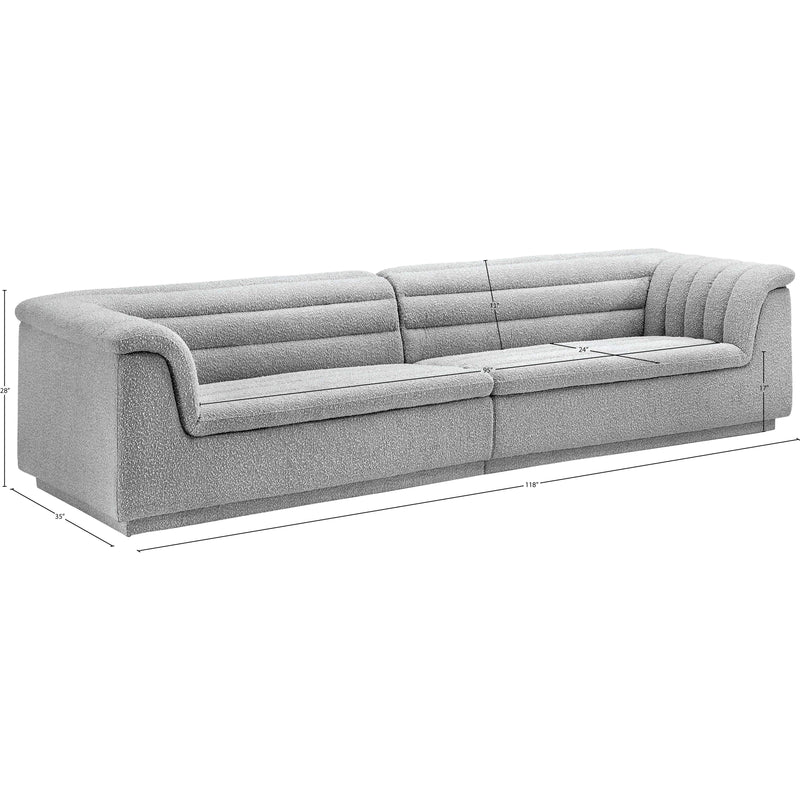 Meridian Cascade Grey Boucle Fabric Modular Sofa IMAGE 10