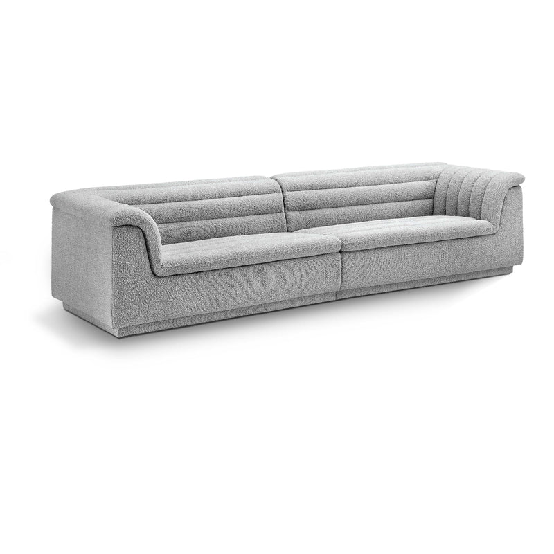 Meridian Cascade Grey Boucle Fabric Modular Sofa IMAGE 1