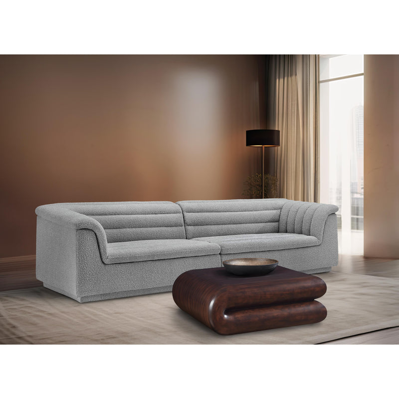 Meridian Cascade Grey Boucle Fabric Modular Sofa IMAGE 2