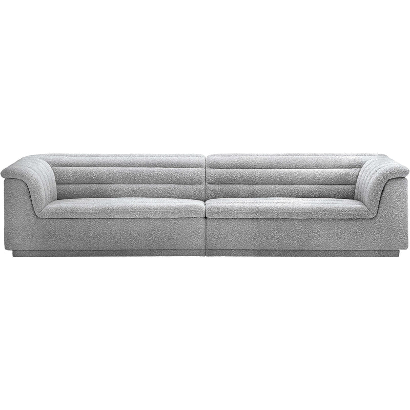 Meridian Cascade Grey Boucle Fabric Modular Sofa IMAGE 5