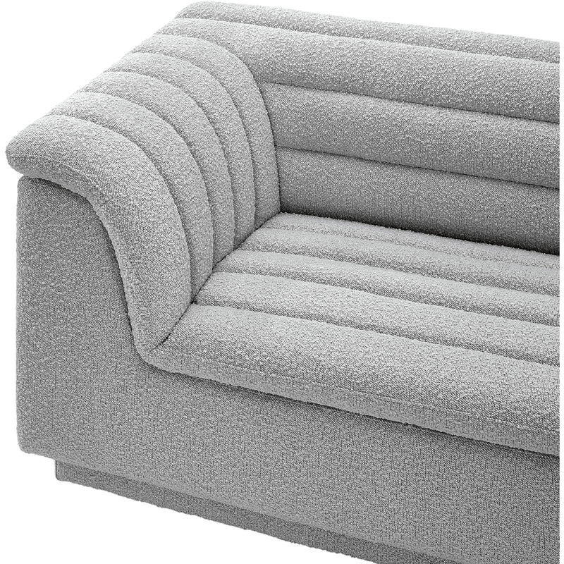 Meridian Cascade Grey Boucle Fabric Modular Sofa IMAGE 7