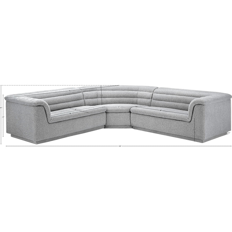 Meridian Cascade Grey Boucle Fabric Modular Sectional IMAGE 13