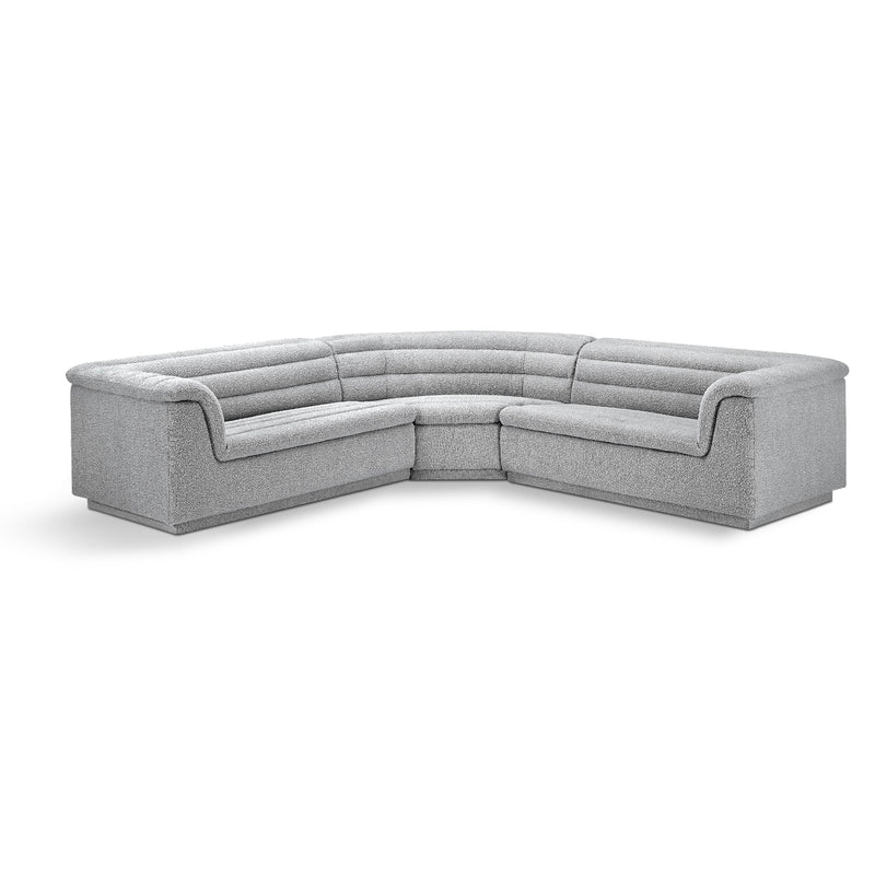 Meridian Cascade Grey Boucle Fabric Modular Sectional IMAGE 1