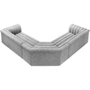 Meridian Cascade Grey Boucle Fabric Modular Sectional IMAGE 5