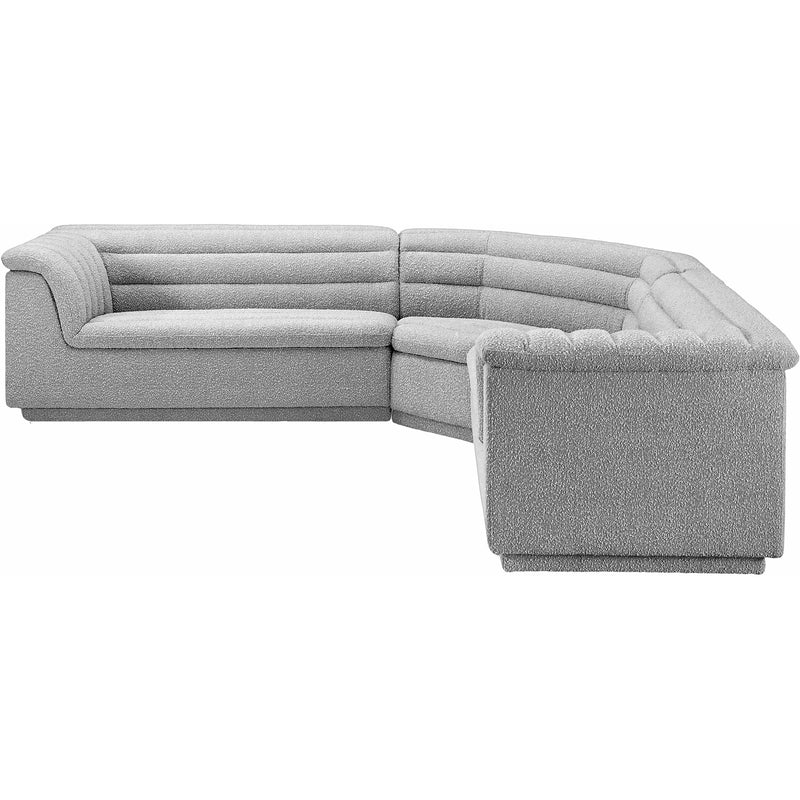 Meridian Cascade Grey Boucle Fabric Modular Sectional IMAGE 6