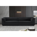 Meridian Cascade Black Velvet Fabric Modular Sofa IMAGE 2