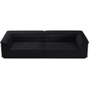 Meridian Cascade Black Velvet Fabric Modular Sofa IMAGE 4