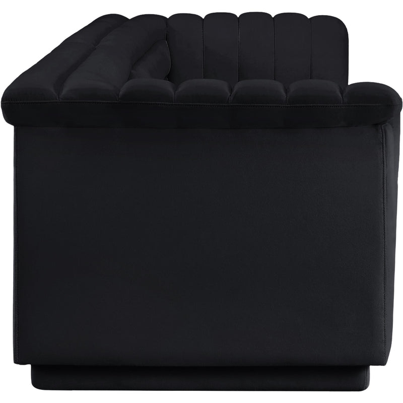 Meridian Cascade Black Velvet Fabric Modular Sofa IMAGE 6