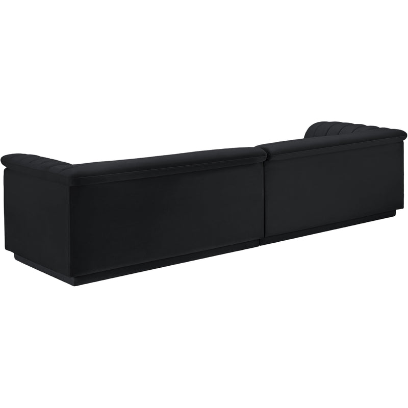 Meridian Cascade Black Velvet Fabric Modular Sofa IMAGE 7