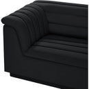 Meridian Cascade Black Velvet Fabric Modular Sofa IMAGE 8