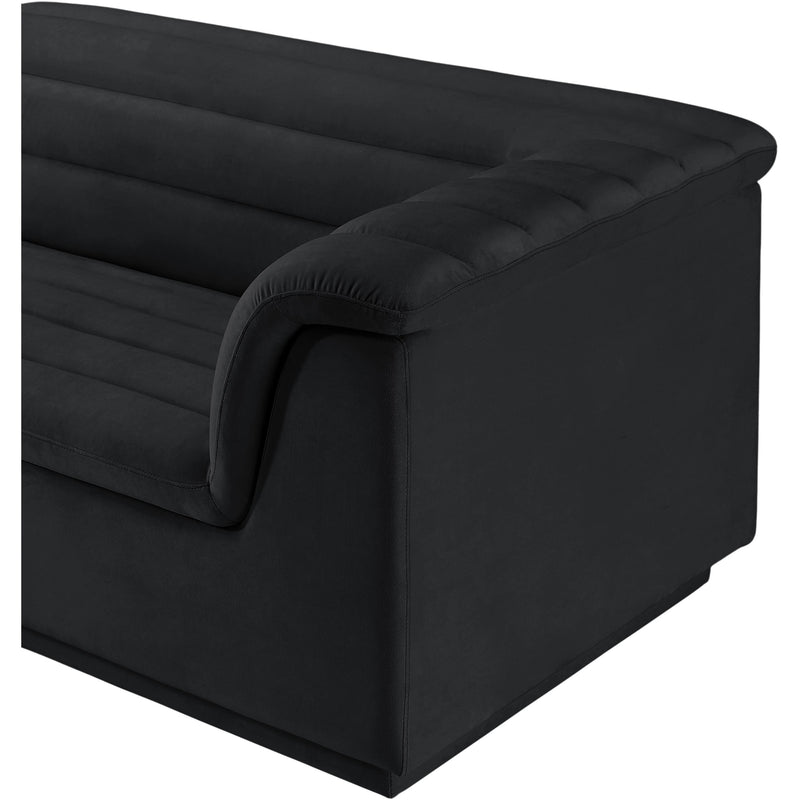 Meridian Cascade Black Velvet Fabric Modular Sofa IMAGE 9