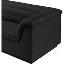 Meridian Cascade Black Velvet Fabric Modular Sectional IMAGE 10