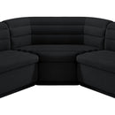 Meridian Cascade Black Velvet Fabric Modular Sectional IMAGE 11