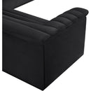 Meridian Cascade Black Velvet Fabric Modular Sectional IMAGE 12