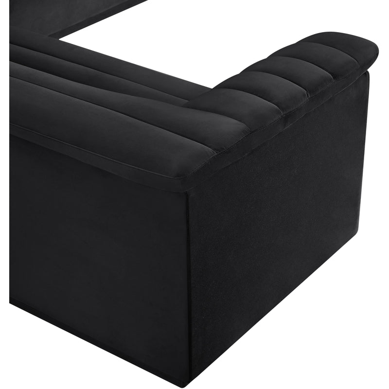 Meridian Cascade Black Velvet Fabric Modular Sectional IMAGE 12