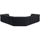 Meridian Cascade Black Velvet Fabric Modular Sectional IMAGE 3