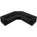 Meridian Cascade Black Velvet Fabric Modular Sectional IMAGE 4