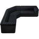 Meridian Cascade Black Velvet Fabric Modular Sectional IMAGE 6