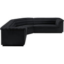 Meridian Cascade Black Velvet Fabric Modular Sectional IMAGE 7