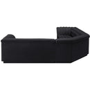 Meridian Cascade Black Velvet Fabric Modular Sectional IMAGE 8