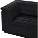 Meridian Cascade Black Velvet Fabric Modular Sectional IMAGE 9