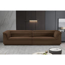 Meridian Cascade Brown Velvet Fabric Modular Sofa IMAGE 2