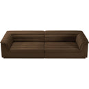 Meridian Cascade Brown Velvet Fabric Modular Sofa IMAGE 4