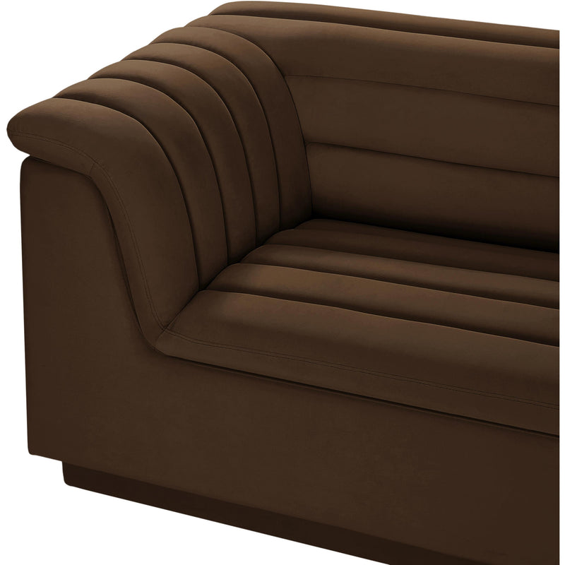 Meridian Cascade Brown Velvet Fabric Modular Sofa IMAGE 8