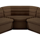 Meridian Cascade Brown Velvet Fabric Modular Sectional IMAGE 11