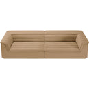 Meridian Cascade Camel Velvet Fabric Modular Sofa IMAGE 4