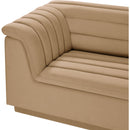 Meridian Cascade Camel Velvet Fabric Modular Sofa IMAGE 8