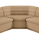 Meridian Cascade Camel Velvet Fabric Modular Sectional IMAGE 11