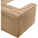 Meridian Cascade Camel Velvet Fabric Modular Sectional IMAGE 12