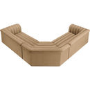 Meridian Cascade Camel Velvet Fabric Modular Sectional IMAGE 5
