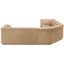 Meridian Cascade Camel Velvet Fabric Modular Sectional IMAGE 8