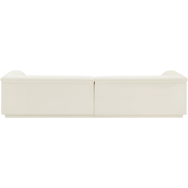 Meridian Cascade Cream Velvet Fabric Modular Sofa IMAGE 3