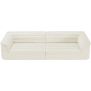 Meridian Cascade Cream Velvet Fabric Modular Sofa IMAGE 4