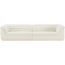 Meridian Cascade Cream Velvet Fabric Modular Sofa IMAGE 5
