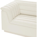 Meridian Cascade Cream Velvet Fabric Modular Sofa IMAGE 8
