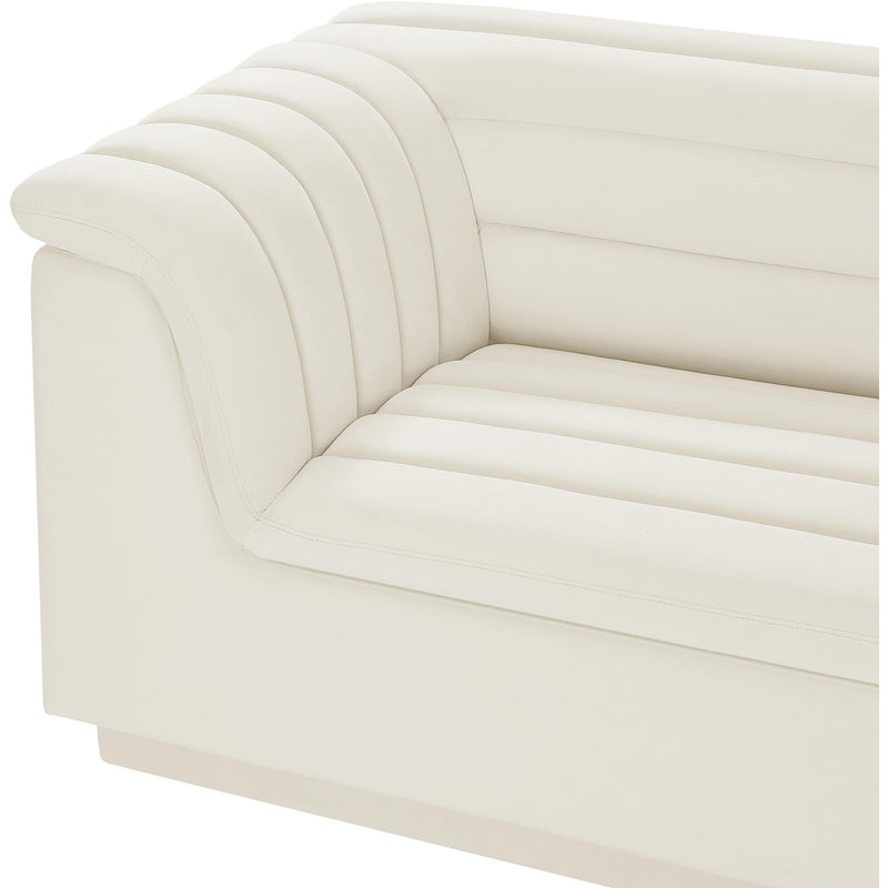 Meridian Cascade Cream Velvet Fabric Modular Sofa IMAGE 8