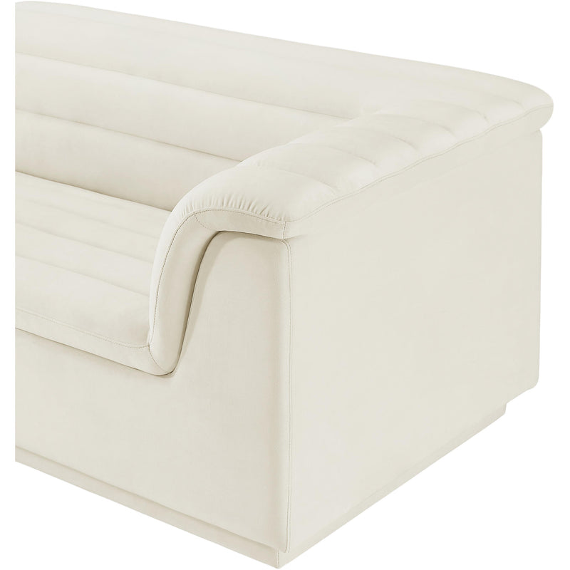Meridian Cascade Cream Velvet Fabric Modular Sofa IMAGE 9