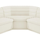 Meridian Cascade Cream Velvet Fabric Modular Sectional IMAGE 11