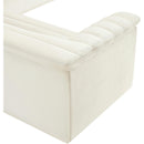 Meridian Cascade Cream Velvet Fabric Modular Sectional IMAGE 12