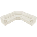 Meridian Cascade Cream Velvet Fabric Modular Sectional IMAGE 4