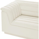 Meridian Cascade Cream Velvet Fabric Modular Sectional IMAGE 9