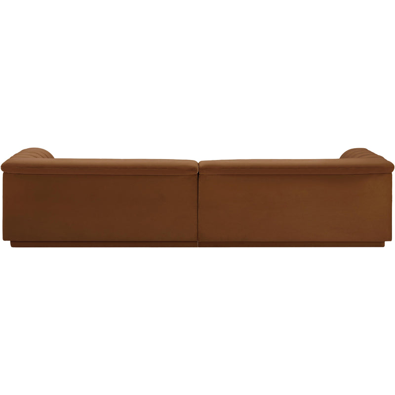 Meridian Cascade Saddle Velvet Fabric Modular Sofa IMAGE 3